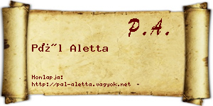 Pál Aletta névjegykártya